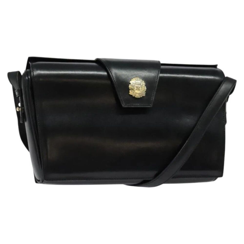 Celine Vintage Leather Black Leather Shoulder Bag Bag